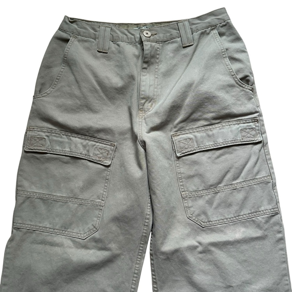 Vintage Y2K Life Energy Intelligence Cargo Pants Wide Leg Baggy Khaki Tan Skate - Picture 3 of 9